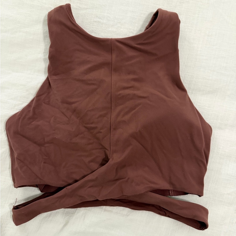 Athleta purple-ish pink crossover tank with built in bra